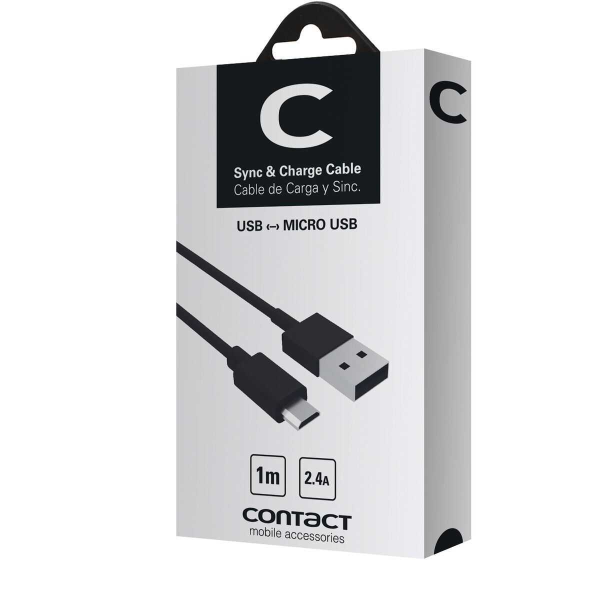 Kabel USB naar Micro-USB Contact 1 m Zwart